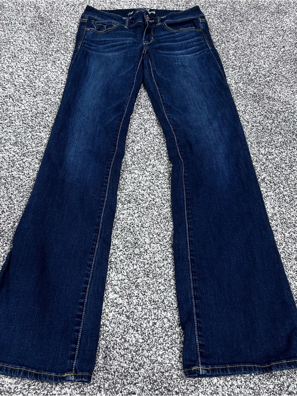 American Eagle Outfitters Women Stretch Slim Boot Jeans Dark Wash Sz 6L Low Rise